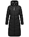MARIKOO Damen Winterjacke Stepp Winter Jacke gesteppter Wintermantel warm lang Mantel [B949-Benik-Schwarz-Gr.L]