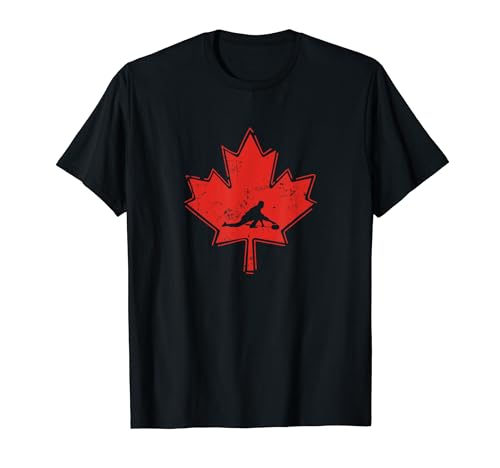 Canadá Curling Maple Leaf Flag Sport Camiseta