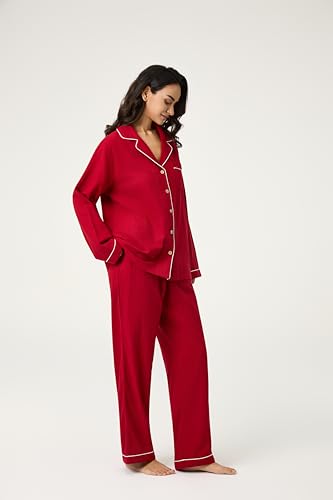Image of BESTOUCH Womens Pajama Sets: 100% Cotton Muslin Linen Feel