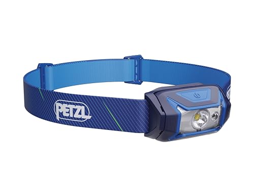 PETZL Tikka Headlamp - Compact 350 Lumen Light with Red Lighting, for Hiking, Climbing, Running, and Camping - Blue by PETZL - Used condition - US$33.20