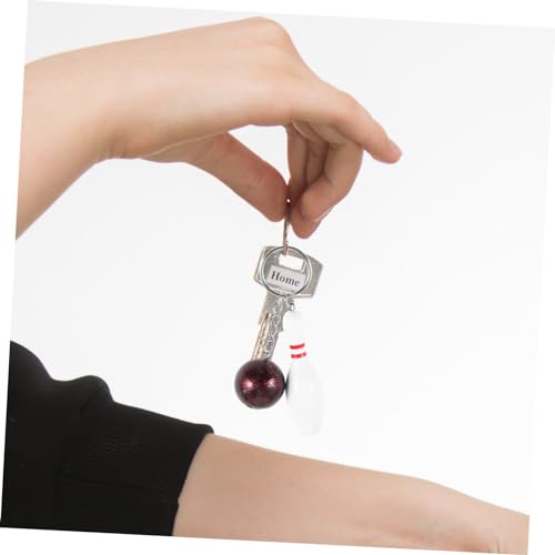 Porte bowling miniatures violet en accessoire clé de sac - 5