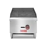 WESTLAKE 16'W Commercial Charbroiler Gas Countertop Single Burner Natural Gas and Propane 30,000 BTU Char Broiler Stainless Steel BBQ Stove Grill for Restaurants
