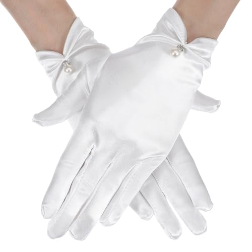 Tyqour Kurze Handschuh Satin Handschuhe Damen...