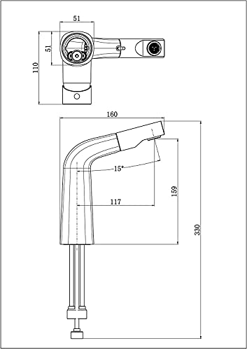 EISL COOL Waschtischarmatur mit herausziehbarer Brause zum Haarewaschen, wassersparender Wasserhahn, Wasserhahn Bad, Chrom - Image 6