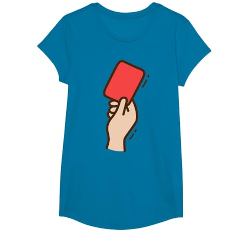 Funny Red Football Card T-Shirt, Girls, Sapphire Blue, X-Small