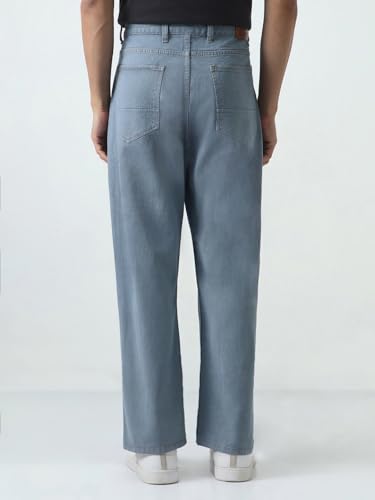 Urbano Fashion Store Urbano Fashion Men's Grey Loose Baggy Jeans - Image 5