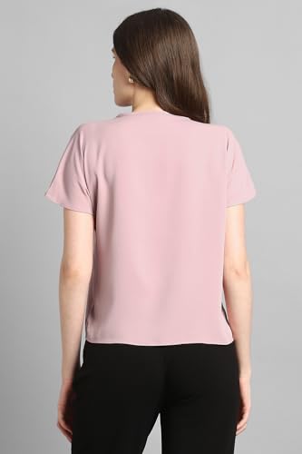 Image of Van Heusen Women's Polyester Regular Fit Half Sleeve V Neck Formal Top