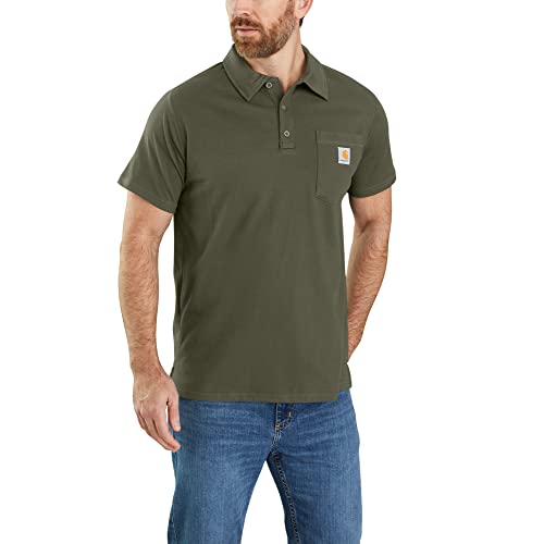 Carhartt mens Force Relaxed Fit Midweight Short-sleeve Pocket Polo