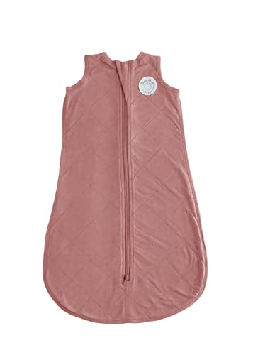 Image of Dreamland Baby Lightweight Bamboo Viscose Sleep Sack (0-6 Months). 1.0 TOG Ultra Soft Blanket w/ 2-Way Zipper. 95% Viscose, 5% Spandex (Rose)