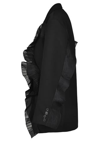 Women Business Embroidery Vintage Lapel Long Sleeve Loose Fit Suit Jacket with Pockets2