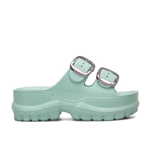 Image of ASIAN Femina-19 Women's Chunky Sole Slippers | Soft Cushioned Comfort | Adjustable Double Buckle | Anti-Slip, Lightweight Slides