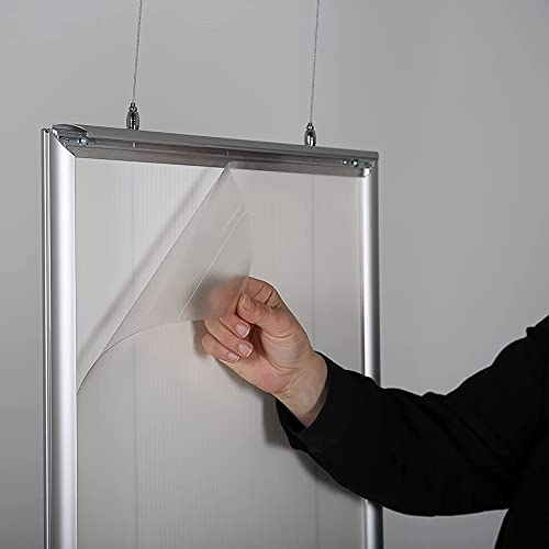 M&T Displays Double Sided Snap Frame Silver 22X28 Inch Picture Poster Holder 1" Aluminum Profile Front Loading Easy Change Mitered Corner With Anti Glare Pet Cover #TOP6