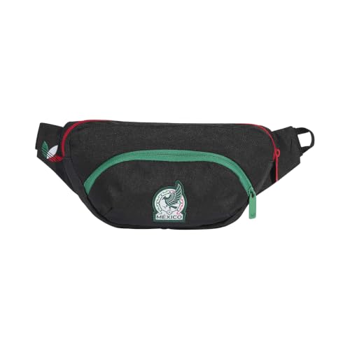 Image of adidas Unisex-Adult Mexico Mexico Football /Soccer Waist Bag | Black /Bold Green /Better Scarlet, No Size