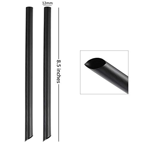ALINK 100 Pitillos Plásticos Negros para Bubble Tea miniatura 3