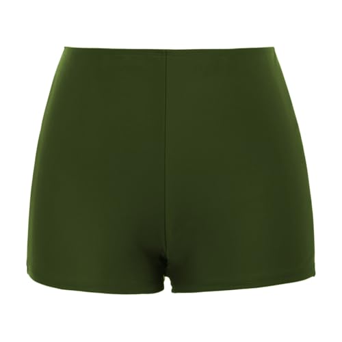 Hanna Nikole Damen Tankini Bauchweg Übergröße Zweiteilig Badeanzüge Elegant Dunkelgrüne Rote Blume 52 3