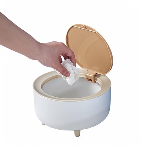 Caneca de basura mini de escritorio con tapa, 2L