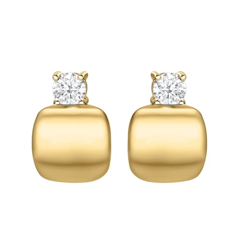 18K Yellow/White Gold Plated Silver Earring With 0.50 TCW Lab Grown Diamond (D-E Color,Round Brilliant Shape,VS Clarity) Earrings For Women, Gift For Her, Jewelry For Women Comes With Gift Box2