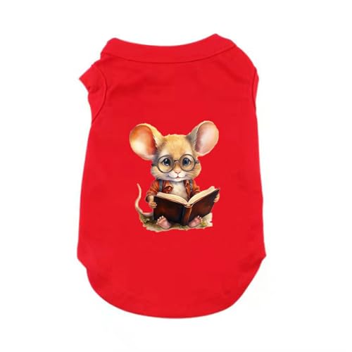 ZSDGBZ 犬服 春夏 犬の服 猫服 袖なし ペット服 Tシャツ 犬抜け毛服 小中型犬服 おしゃれ かわいい 洋服 お散歩お出かけウェアに 春夏服 柴犬 tシャツ 脱毛保護 レッド XXL わんこ服 通気 散歩 お出かけ