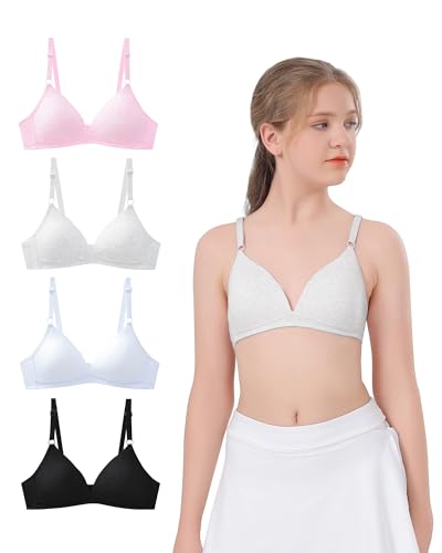 Opiniones de Sujetadores deportivos para Niña más recomendados. 47 Sascina Sujetador Deportivo de algodón de Entrenamiento para Chicas Adolescentes de 10 a 16 años con Tirantes Ajustables Suave Sujetador Acolchado sin Aros,...
