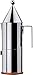 Alessi La conica 90002/6 Cafetera para Café Exprés de Diseño, Acero Inoxidable y Fondo en Cobre, Plateado, 3 Tazas