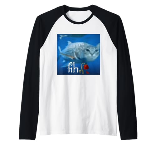 Fih Meme Funny Cat Fish - Ai Fish Cat Meme Trend Fih Raglan Baseball Tee