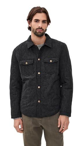 Billy Reid Men's Onion Quilted Theo Shirt Jacket, Charcoal Heather