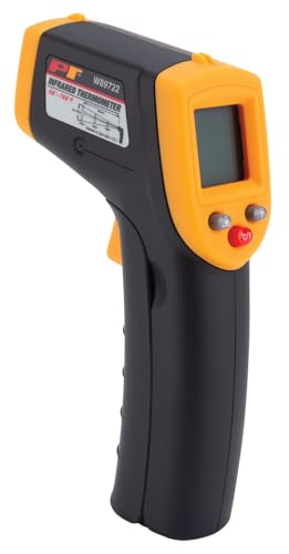Image of Performance Tool W89722 Non-Contact Digital Laser Infrared Thermometer, Orange and Black With 12:1 Spot Ratio