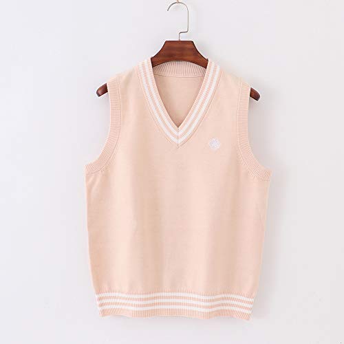 Girls Knitted Cotton V-Neck Vest JK Uniform Pullover Sleeveless Sweater School Cardigan2