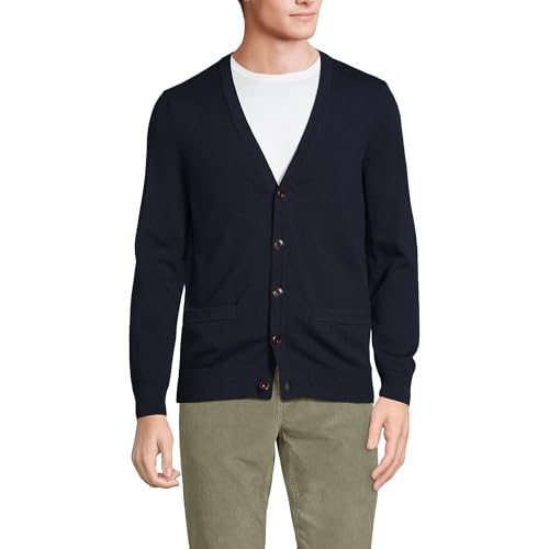 Lands' End Men's Fine Gauge Cotton Cardigan