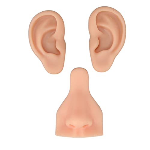 Silicone Body Parts, Fake Nose Piercing Fake Ear Soft Silicone Flexible Stretchy Reusable Human Body Piercing Practice Model Silicone Piercing Model for Piercing Practice (2)