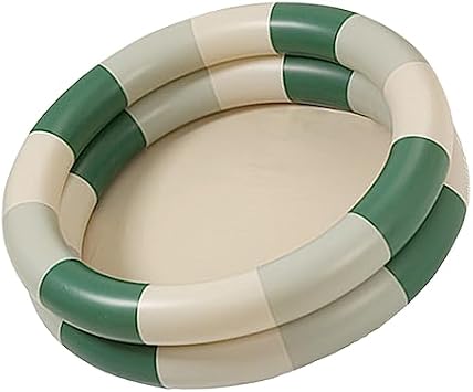 Cute Inflatable Pool Baby Blow Up Swimming Pool Family, Thickened Water Pool, Space Saving Design Green Stripe, SPYMINNPOO32toprebiv-11