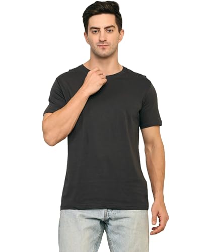 Image of Unisex Round Neck Plain T-Shirt | Combed Bio-Washed Ring Spun Cotton for Men & Women, Short Sleeves