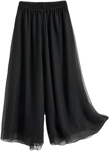 Wide Leg Spring and Summer Casual Hanging Chiffon for Women Loose High Waisted Pants3