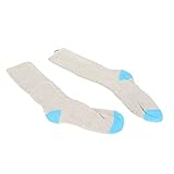 HEEPDD Calcetines Calefactables con Pilas Calcetines eláSticos Calentados eléCtricamente Elementos Calefactores Infrarrojos Que Mantienen el Calor Durante el Senderismo (Gris Claro y Azul Lago)