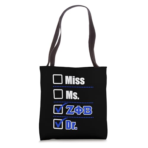 Bolso tote para graduación de doctorado de Zeta Phi Beta, bolso oficialmente licenciado de la hermandad Zeta Phi Beta HBCU miniatura 1