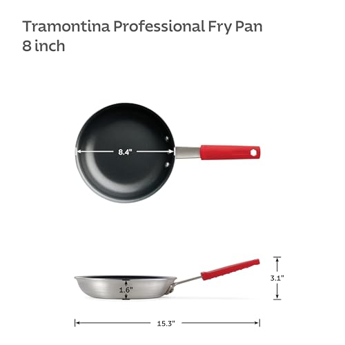 Image of TRAMONTINA Professional Nonstick Restaurant Fry Pan, 8 inch, Natural Aluminum