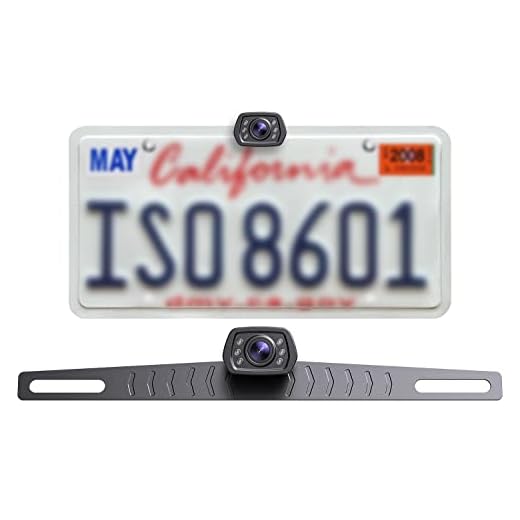 ZEROXCLUB Car Backup Camera 6 Auto LED Lights Night Vision, IP69 Waterproof Wired License Plate Rear View Camera 149° Wide View Reversing Camera for Car Pickup Truck SUV-B2