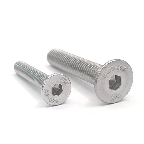 Countersunk Screws M4 with Nut and Washer, Stainless Steel V2A, DIN 7991 (M4 x 45, Pack of 5)