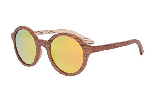 SHINU Wooden Glasses Wood Polarized Sunglasses with Wood Frame and Temple Eyewear-73017