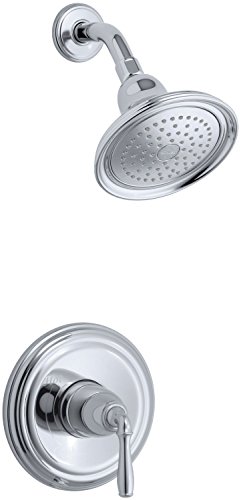 KOHLER K-T396-4E-CP Devonshire Rite-Temp Pressure-Balancing Shower Faucet Trim, Valve Not Included, Polished Chrome