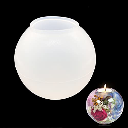 Silicona Moldes de Velas de Esfera 3D Velas Molde de Silicona Esférica 3D Molde Cera de Soja DIY Velas Moldes de Bolas de Resina Moldes de Silicona Redondos de Resina para Cera de Soja, Jabón y Velas Cover