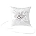 Cuscini Portafedi 10 * 10 cm Cuscino per Anello Nuziale con Fiocco in Raso per Accessori per Matrimonio (Bianca)
