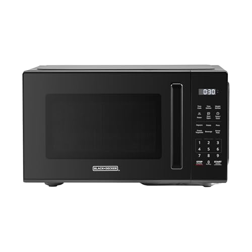 BLACK+DECKER EM9P02P9 Countertop Microwave Oven, 0.9 Cu Ft, 900W with 6 One-Touch Presets, Express...