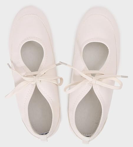 Women's Flat Ballet Shoes Black Satin Round Toe Shallow Dressy Flat Shoes Comfortable Lace Up Casual Loafers for Ladies2