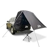 Hasika SUV Camping Tent Car Tailgate Shade Awning with Portable Table Waterproof 3000MM UPF 50+ Black (Small)