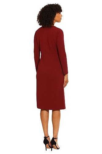 Image of Maggy London Women's Maggy London Women's Dresses V-Neck Midi with Side Skirt Buttons Detail