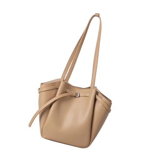 Pocoiau 2. Bolso de mano moderno coreano de poliuretano, ligero, de gran capacidad, para uso diario y profesional, Khaki, One Size Pocoiau 2. Bolso de mano moderno coreano de poliuretano, ligero, de gran capacidad, para uso diario y profesional, Khaki, One Size