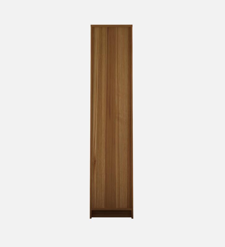 Image of Sonic Multipurpose 1-Door Wardrobe | Engineered Wood | 4 Spacious Shelves & Drawer | Lyon Teak & White Finish | Compact & Durable | Easy Knock-Down Assembly