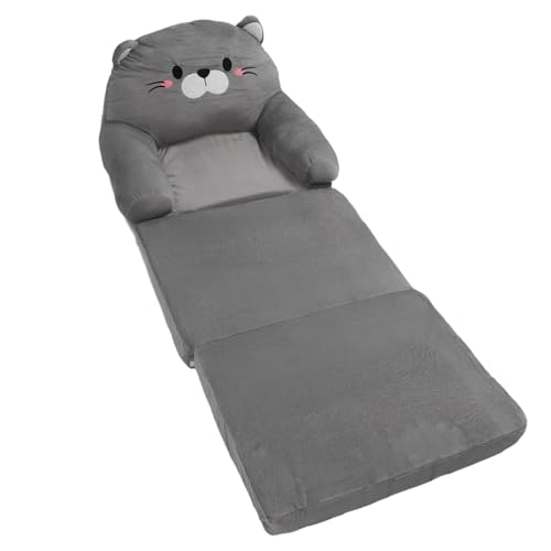 Image of SUNGOOYUE Baby Armrest Sofa Bed Plush Grey Toddler Chair for Relaxing Playing Resting for Home (3 Layer)