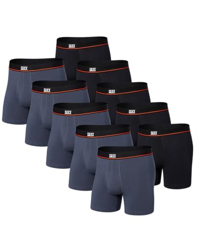 SAXX Underwear Co. Men's Underwear With Pouch Non-Stop Stretch Cotton Boxer Brief Fly 10 Pack